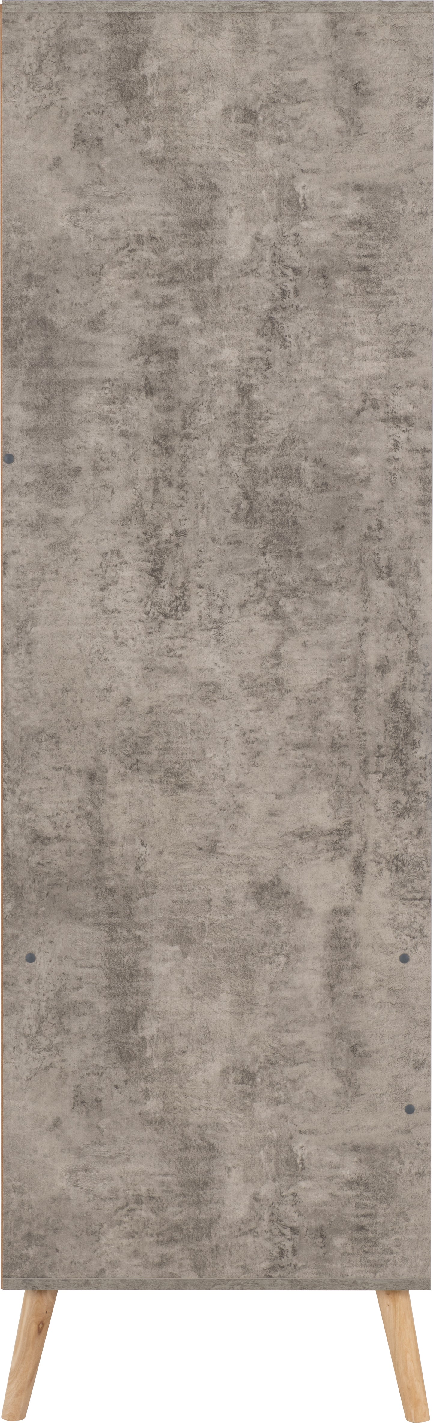 NORDIC 2 DOOR 2 DRAWER WARDROBE - CONCRETE EFFECT/CHARCOAL