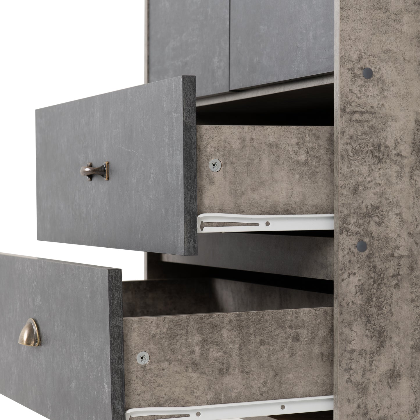 NORDIC 2 DOOR 2 DRAWER WARDROBE - CONCRETE EFFECT/CHARCOAL
