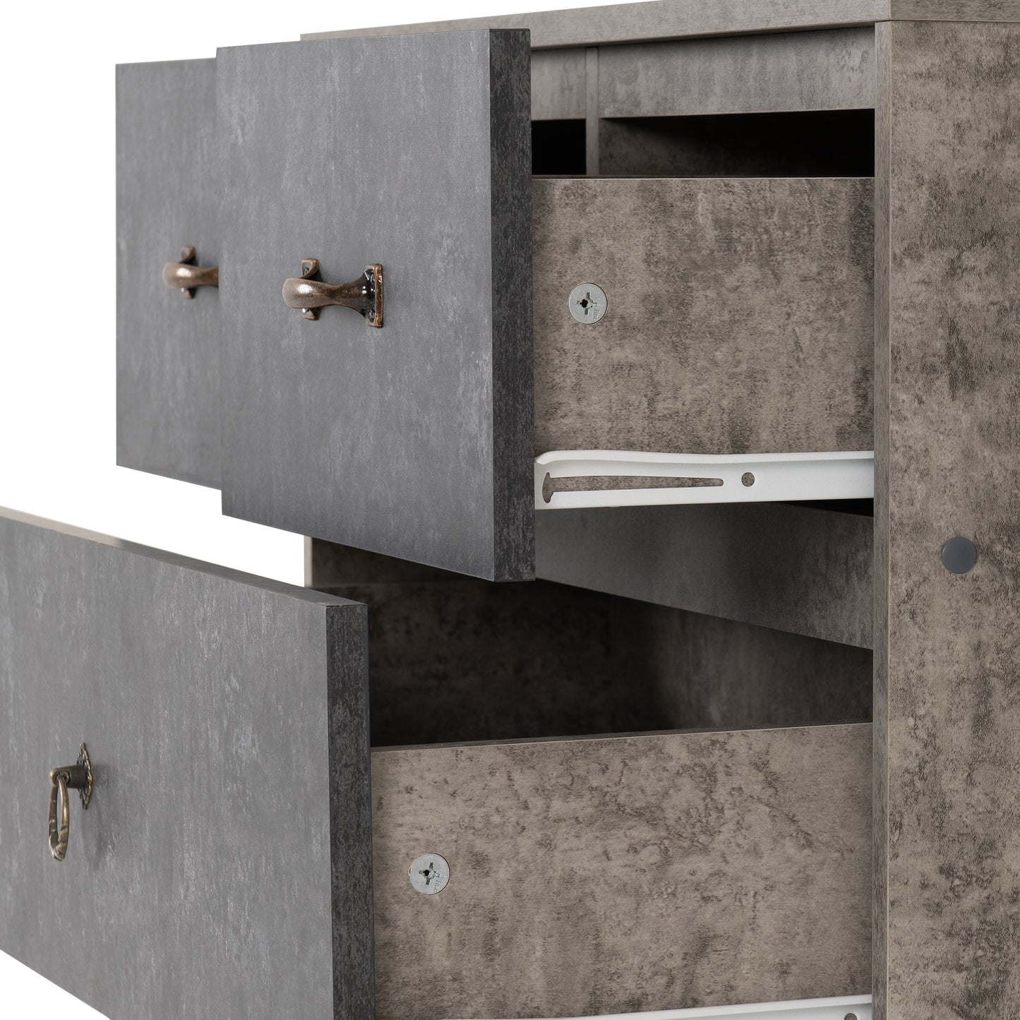 NORDIC 2+2 DRAWER CHEST - CONCRETE EFFECT/CHARCOAL