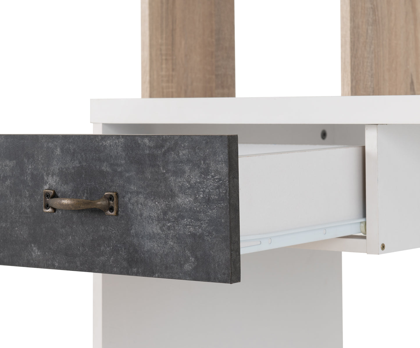 NORDIC COMPUTER DESK - WHITE/DISTRESSED EFFECT
