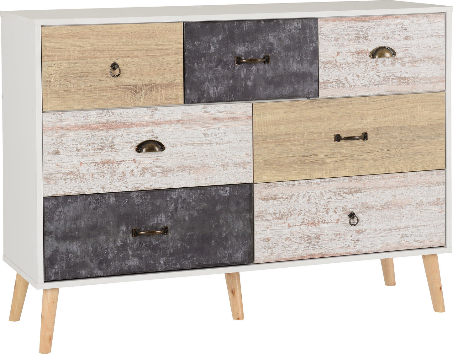NORDIC MERCHANT CHEST - WHITE/DISTRESSED EFFECT