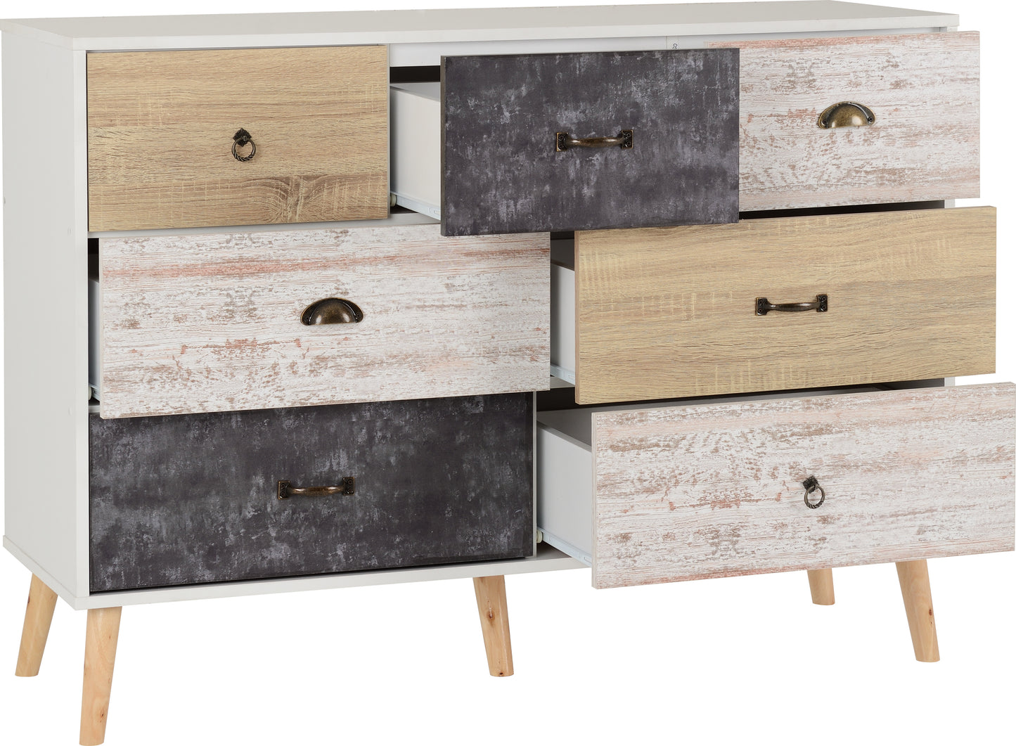 NORDIC MERCHANT CHEST - WHITE/DISTRESSED EFFECT