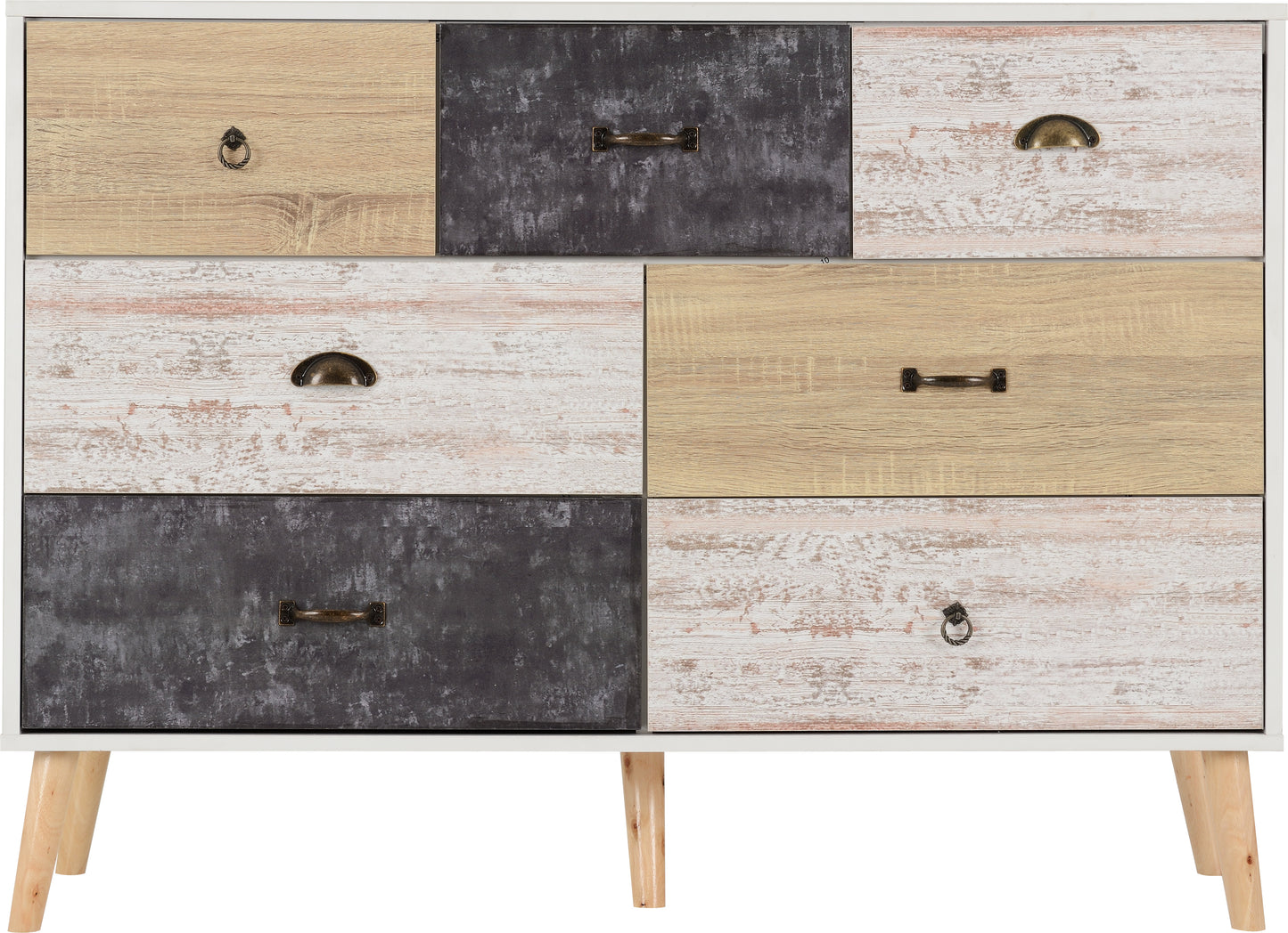 NORDIC MERCHANT CHEST - WHITE/DISTRESSED EFFECT