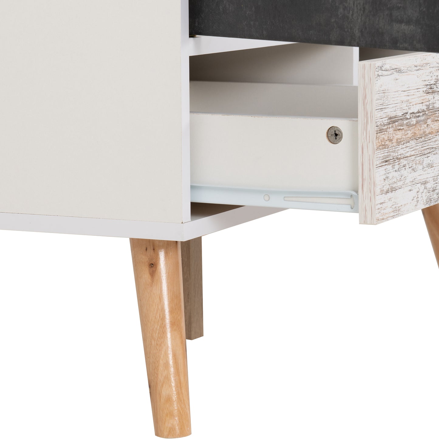 NORDIC WINE CABINET - WHITE/DISTRESSED EFFECT
