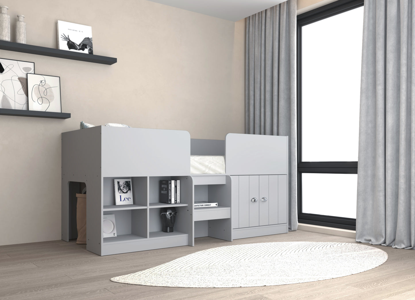 ORLANDO LOW SLEEPER BED - DOVE GREY