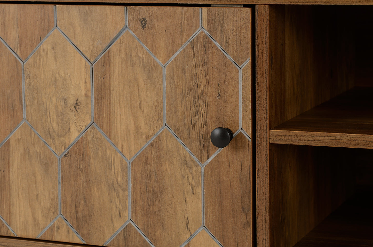 OTTAWA 1 DOOR 2 DRAWER TV UNIT - MEDIUM OAK EFFECT/BLACK