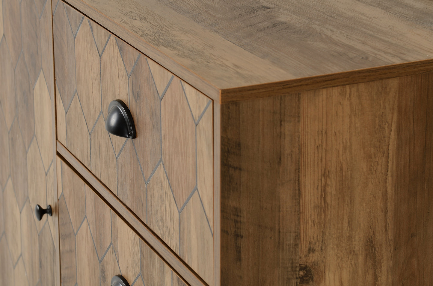OTTAWA 1 DOOR 3 DRAWER SIDEBOARD - MEDIUM OAK EFFECT/BLACK
