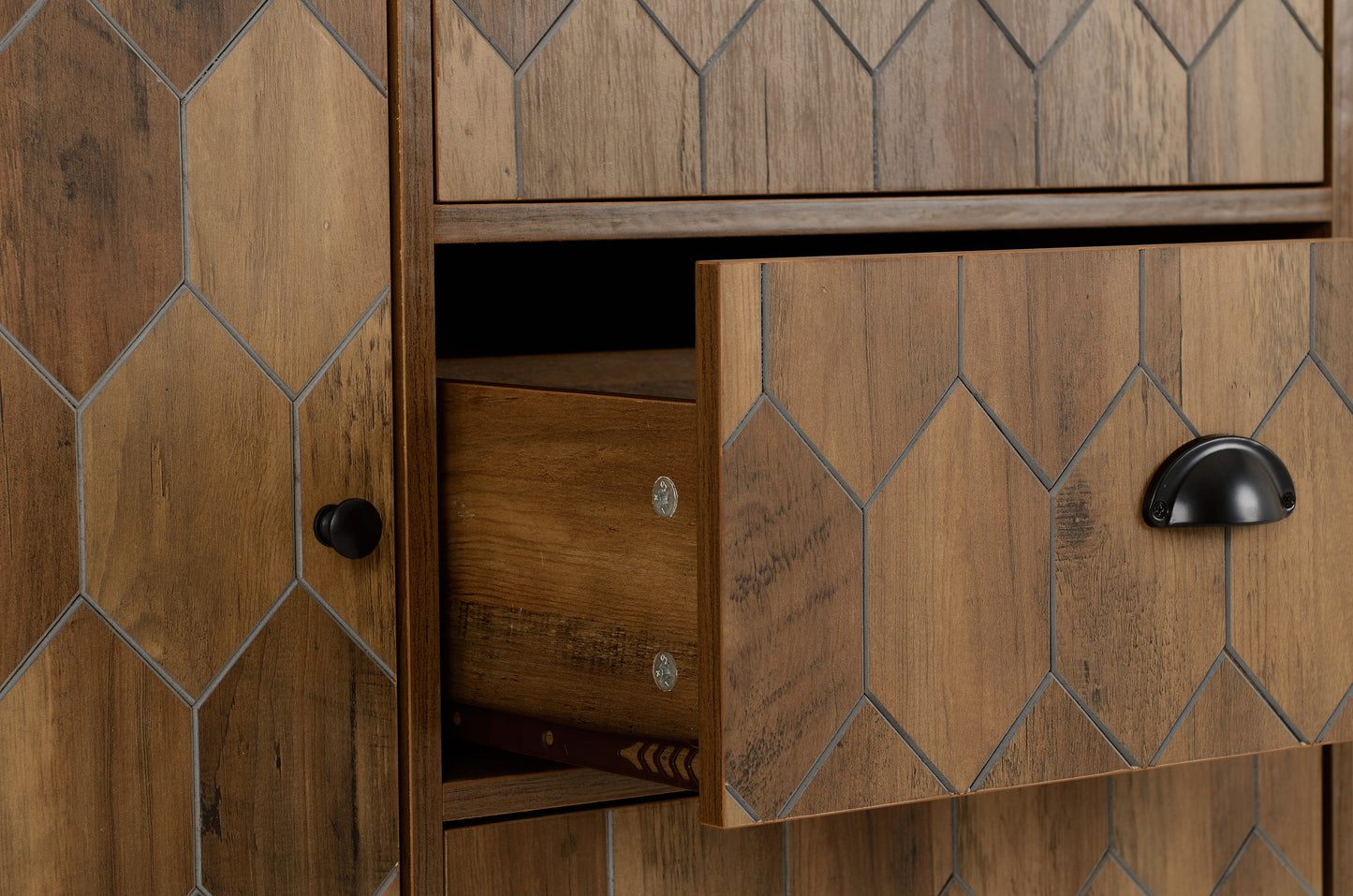 OTTAWA 1 DOOR 3 DRAWER SIDEBOARD - MEDIUM OAK EFFECT/BLACK