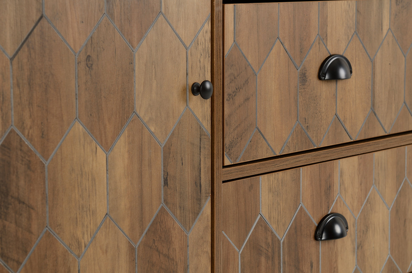 OTTAWA 1 DOOR 3 DRAWER SIDEBOARD - MEDIUM OAK EFFECT/BLACK