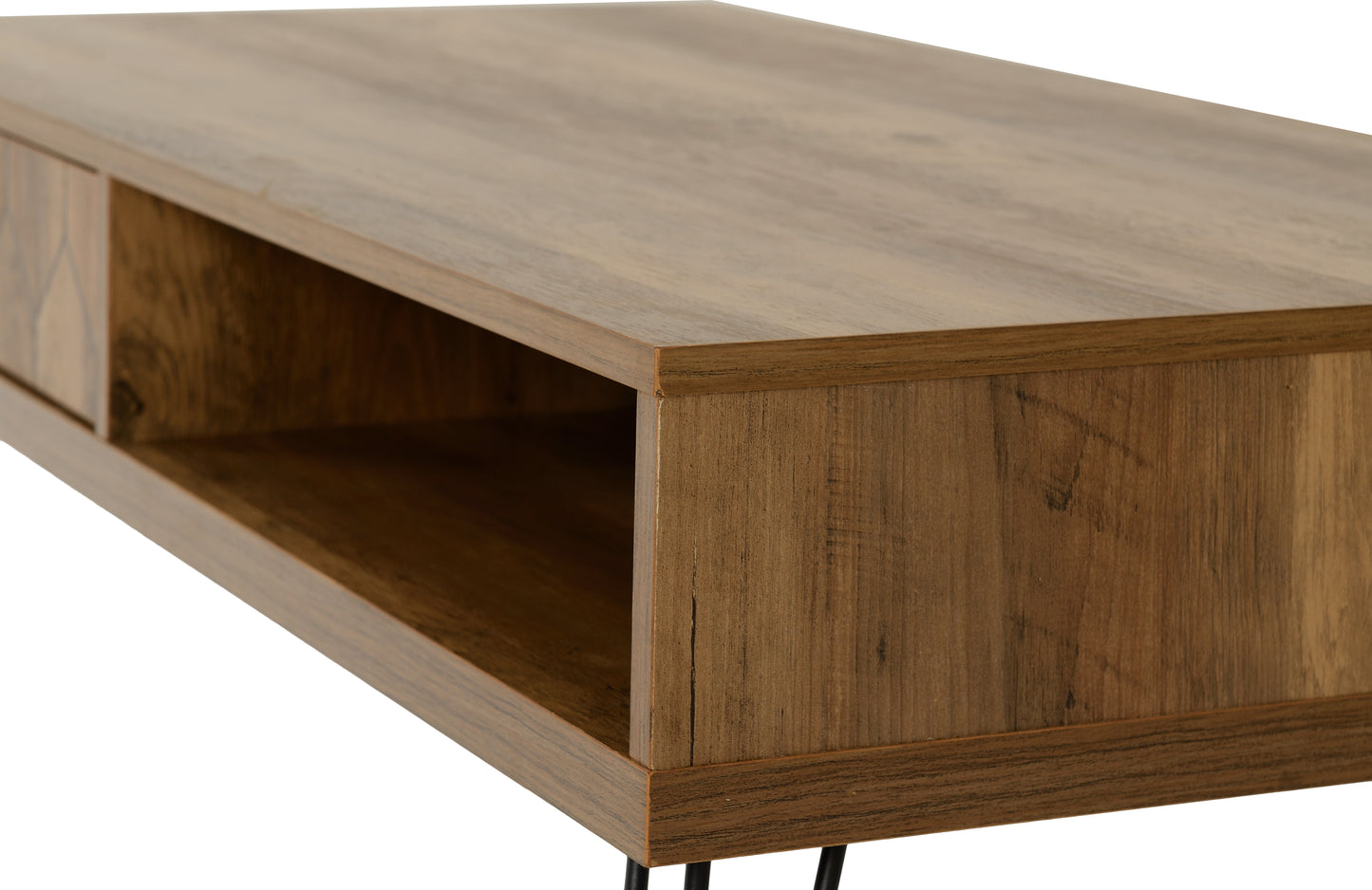 OTTAWA 1 DRAWER COFFEE TABLE - MEDIUM OAK EFFECT/BLACK