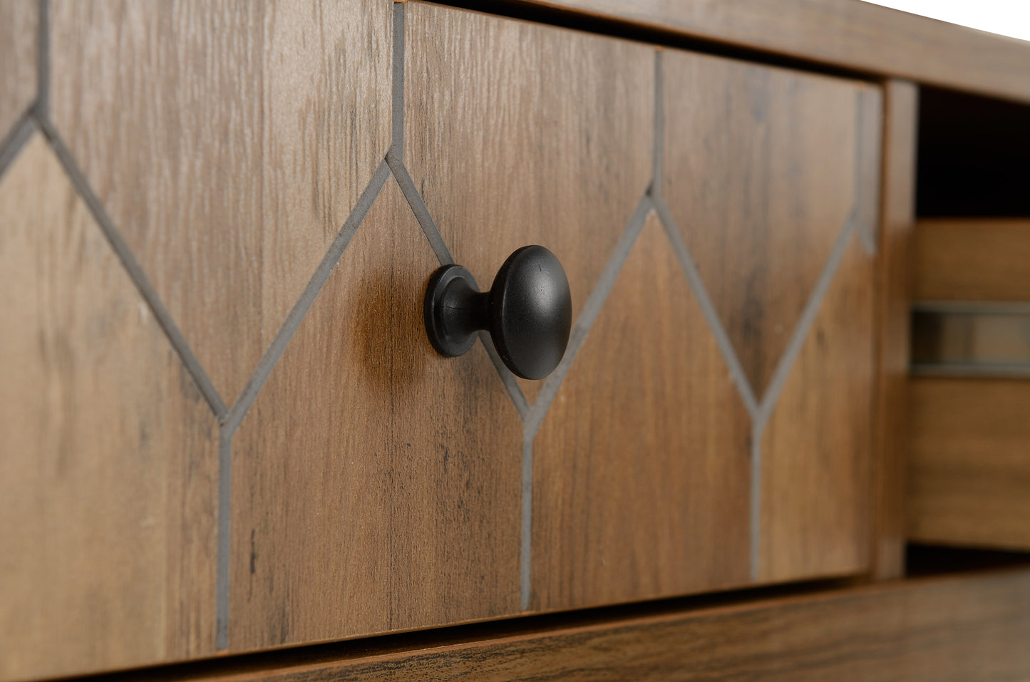 OTTAWA 3 DRAWER CONSOLE TABLE - MEDIUM OAK EFFECT/BLACK