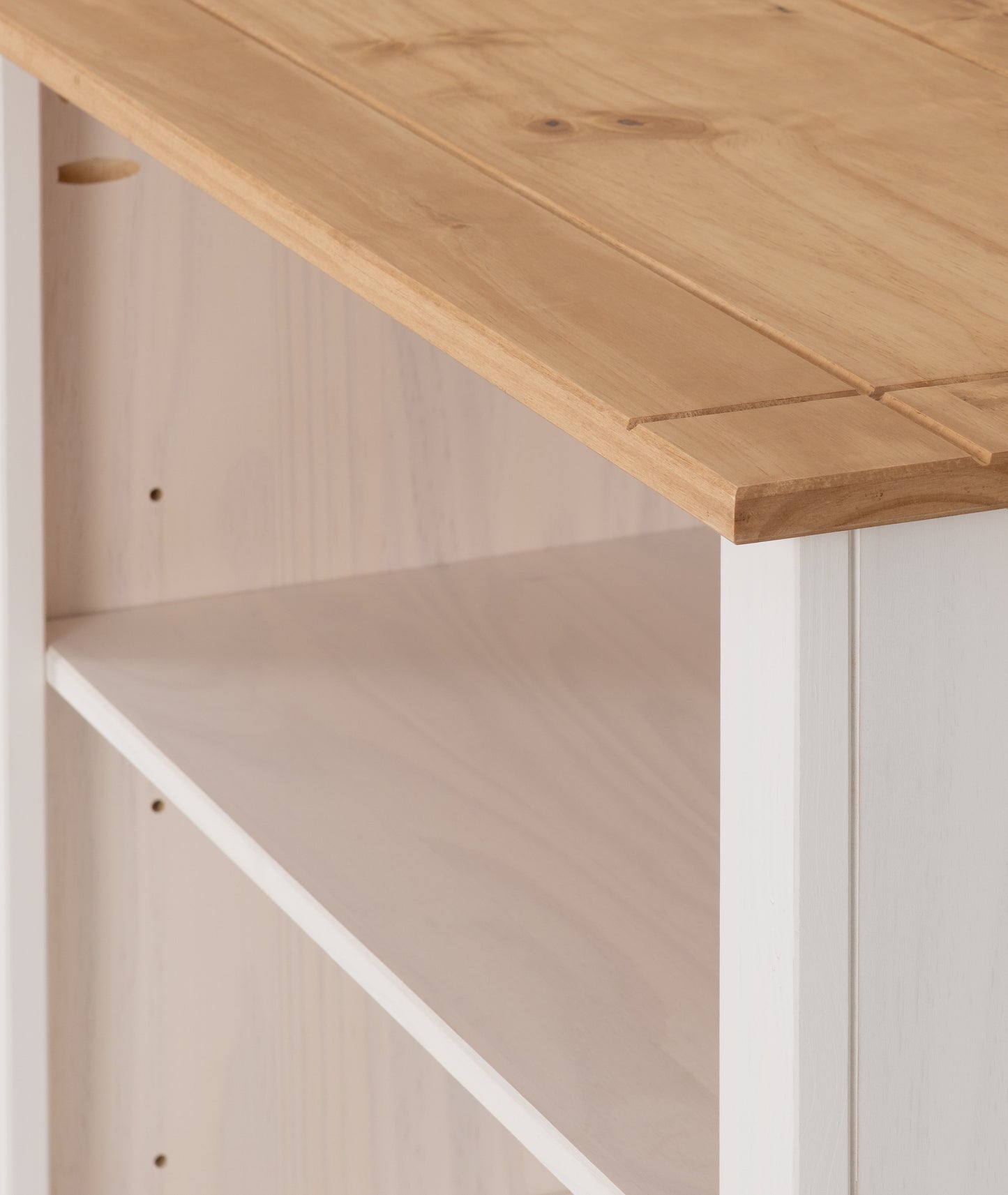 PANAMA 1 DRAWER BOOKCASE - WHITE/NATURAL WAX
