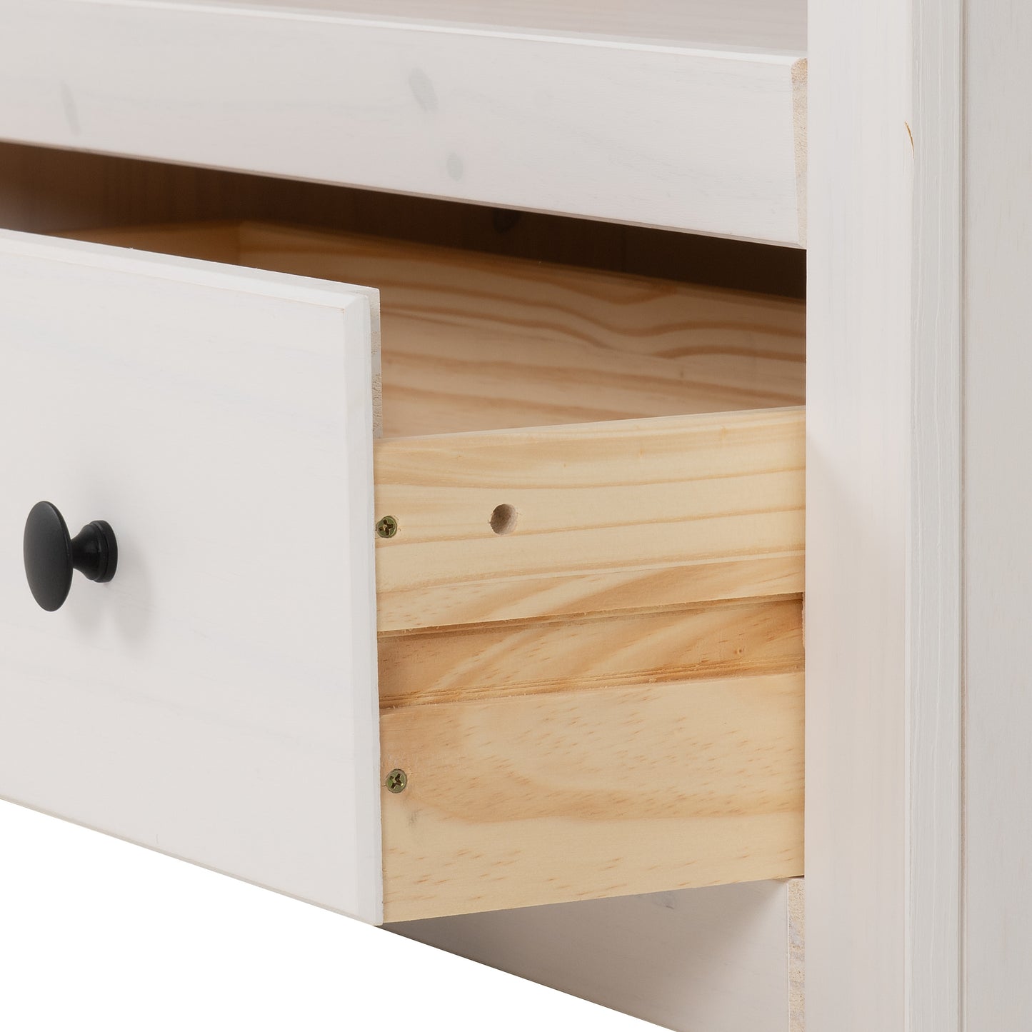 PANAMA 1 DRAWER BOOKCASE - WHITE/NATURAL WAX