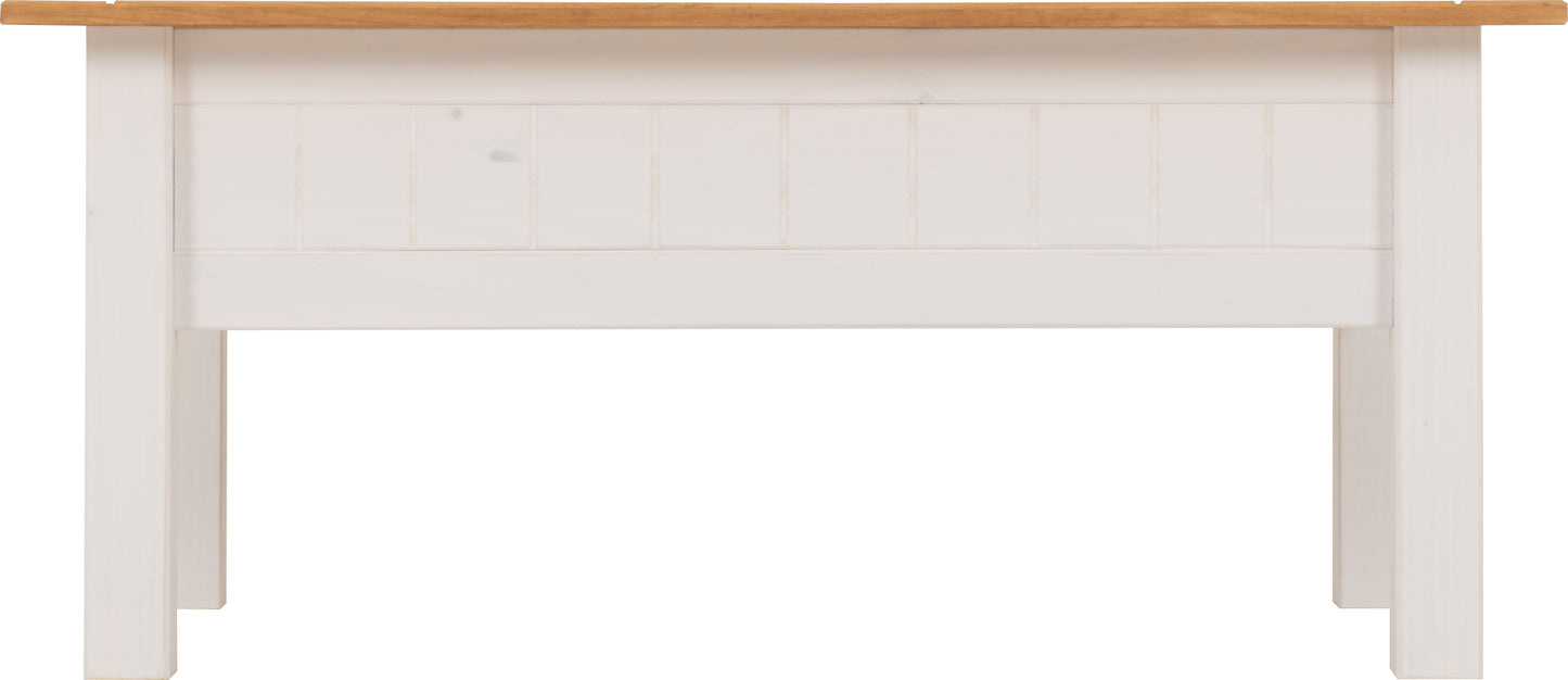 PANAMA 1 DRAWER COFFEE TABLE - WHITE/NATURAL WAX