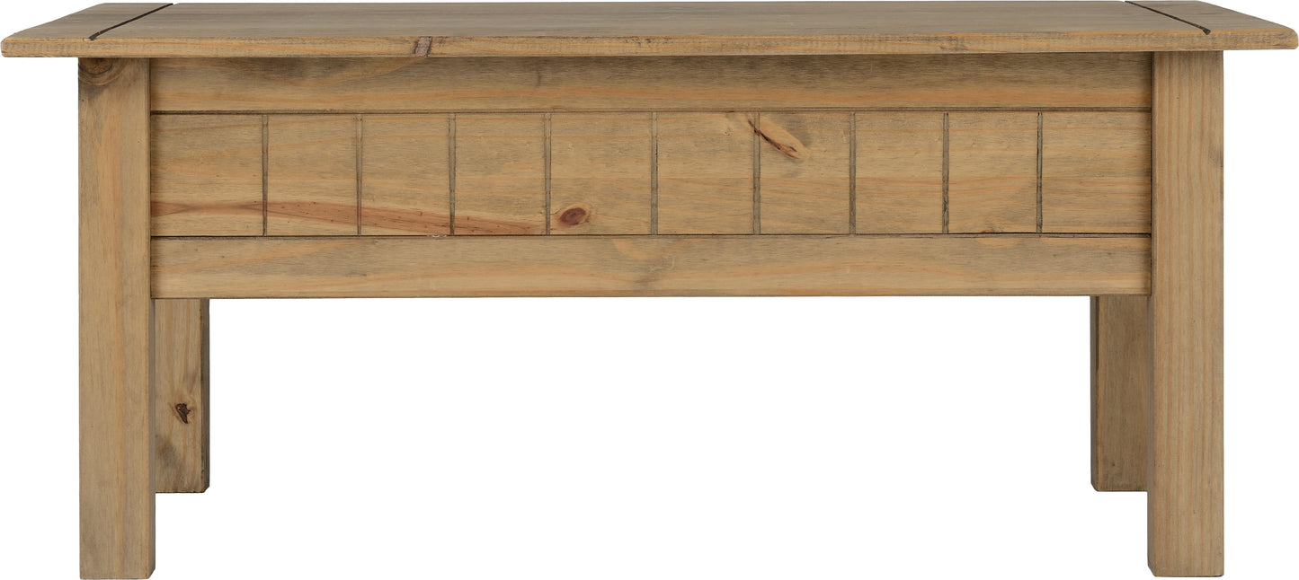 PANAMA 1 DRAWER COFFEE TABLE - NATURAL WAX