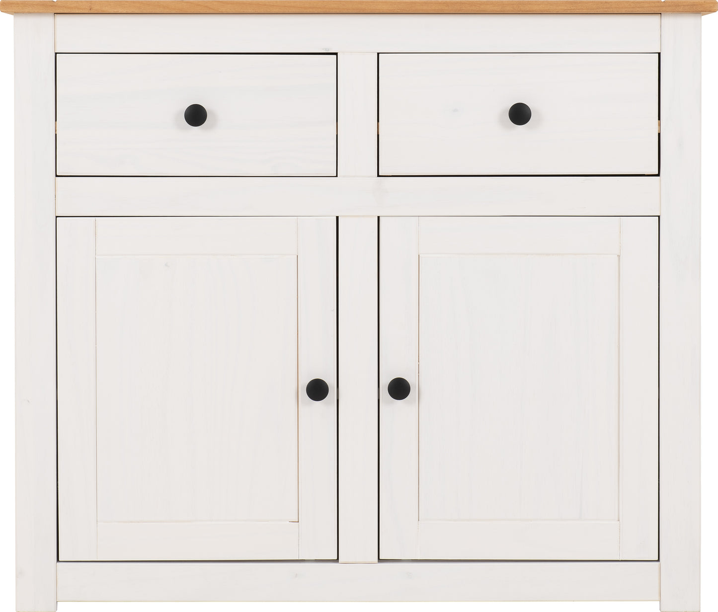 PANAMA 2 DOOR 2 DRAWER SIDEBOARD - WHITE/NATURAL WAX
