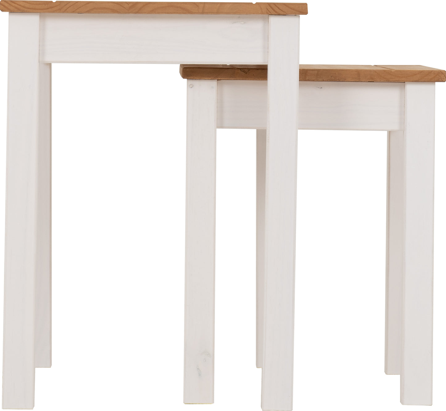 PANAMA NEST OF 2 TABLES - WHITE/NATURAL WAX