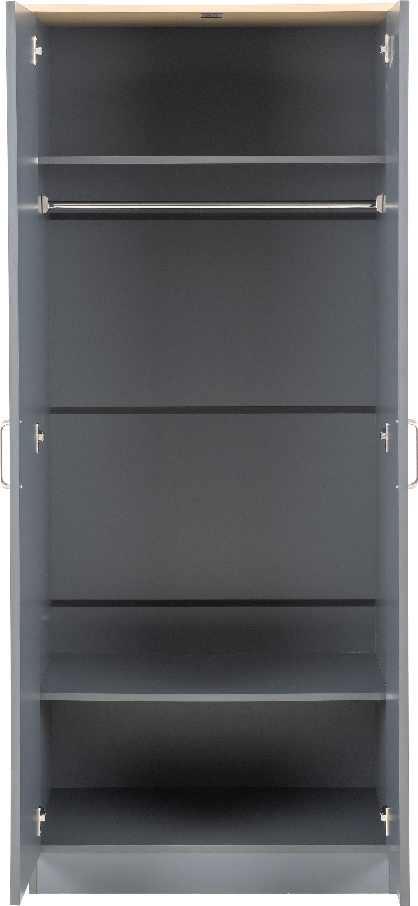 PORTLAND 2 DOOR WARDROBE - GREY/OAK EFFECT