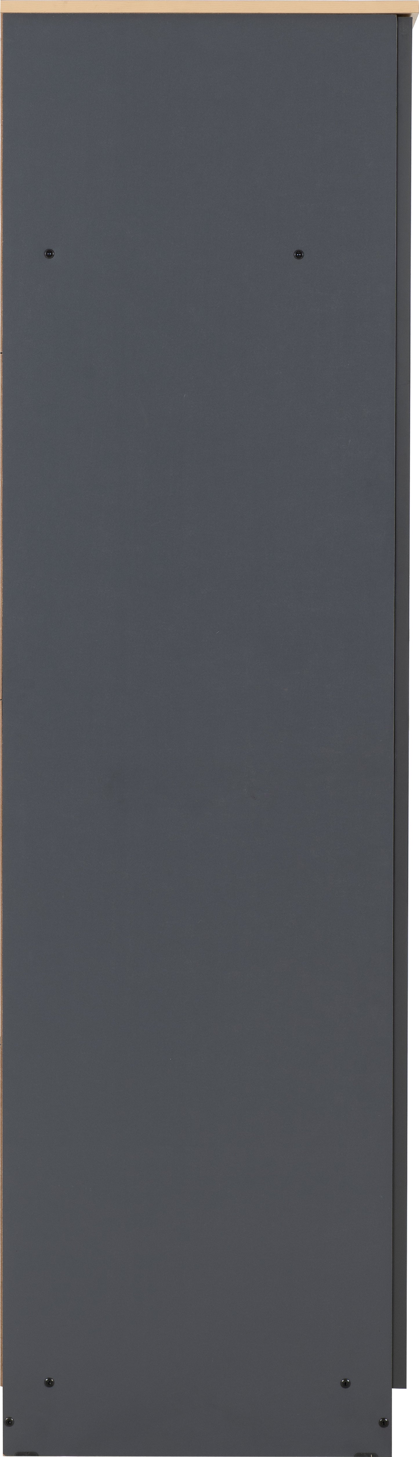 PORTLAND 2 DOOR WARDROBE - GREY/OAK EFFECT