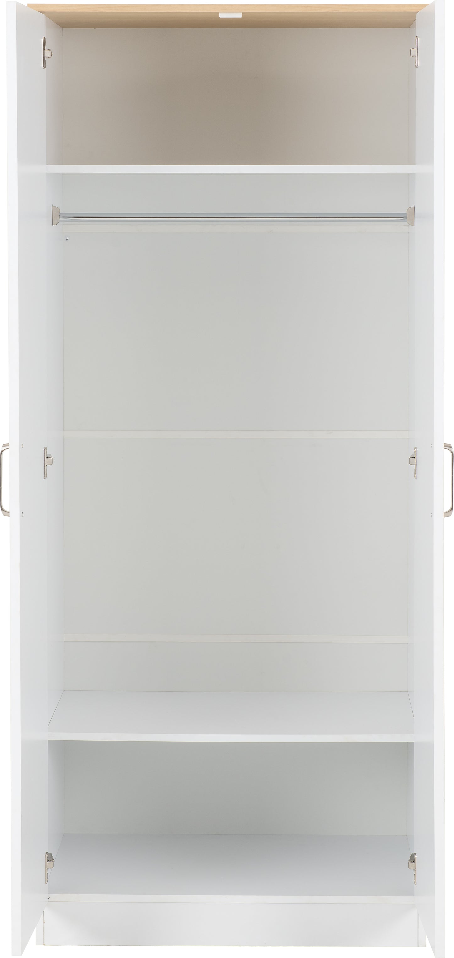 PORTLAND 2 DOOR WARDROBE - WHITE/OAK EFFECT