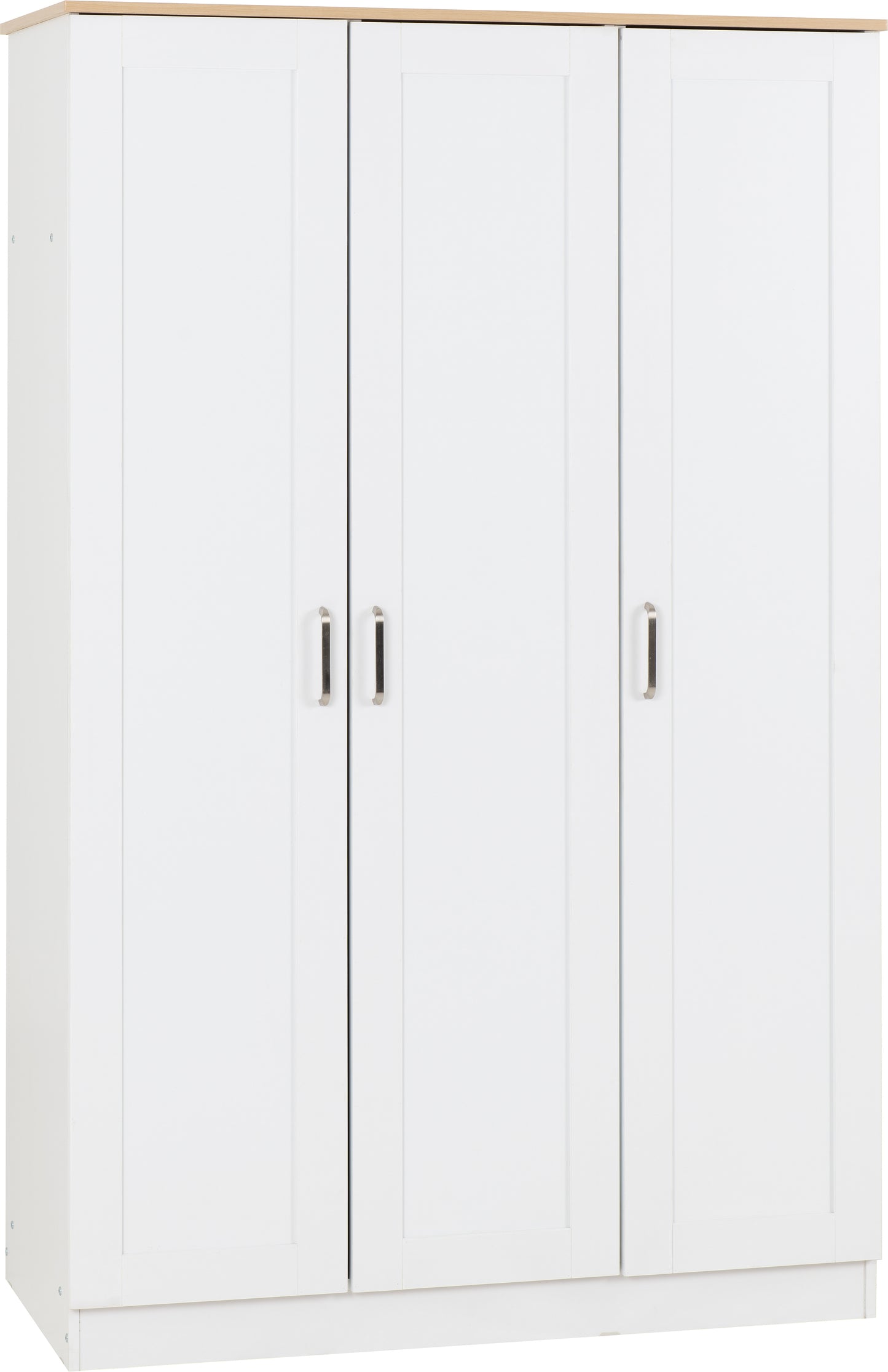PORTLAND 3 DOOR WARDROBE - WHITE/OAK EFFECT