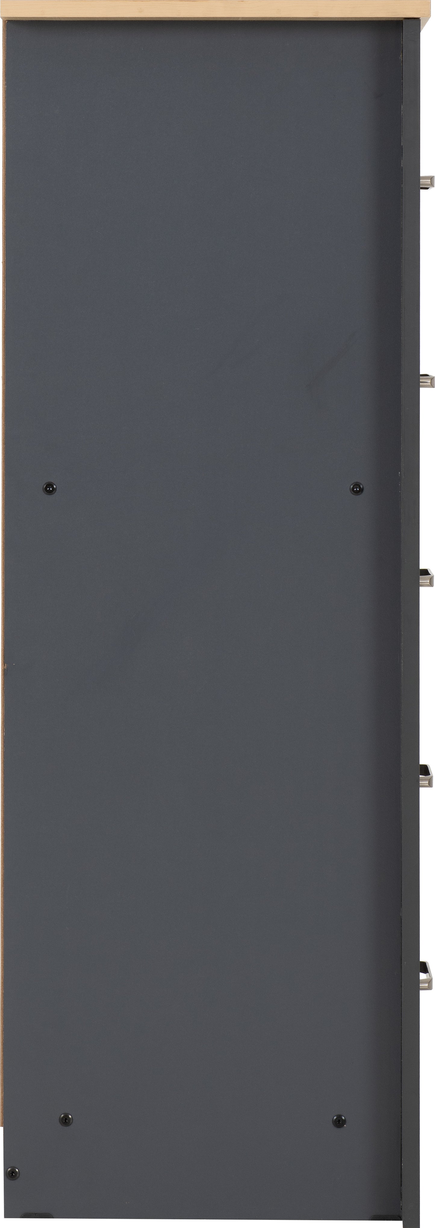 PORTLAND 5 DRAWER NARROW CHEST - GREY/OAK EFFECT