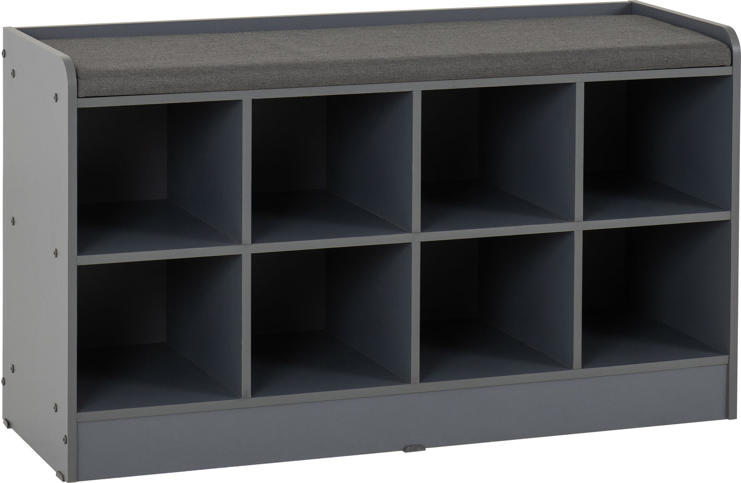 PORTLAND SHOE BENCH - WHITE/STEEL FABRIC