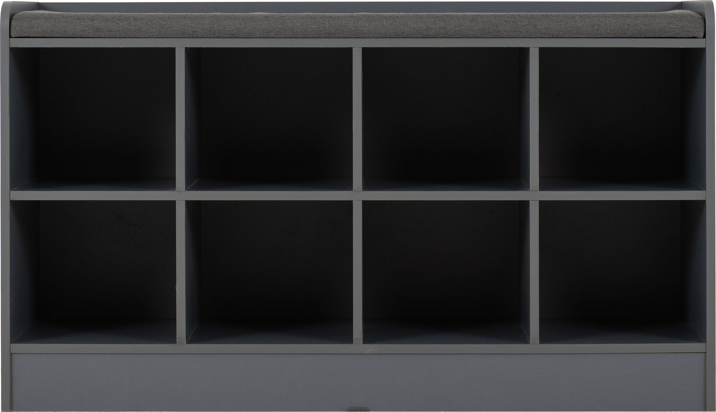 PORTLAND SHOE BENCH - GREY/STEEL FABRIC