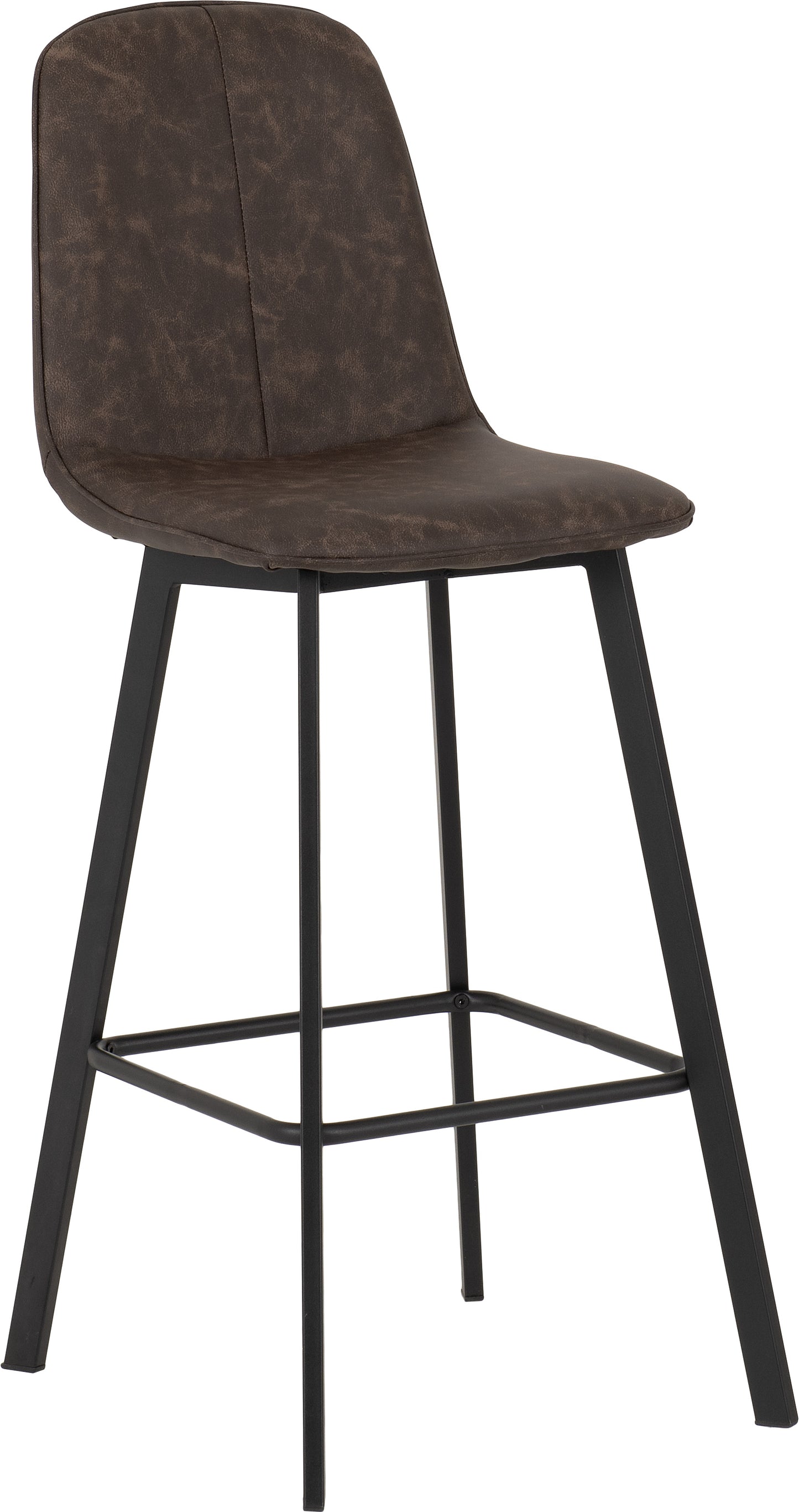 QUEBEC BAR CHAIR (BOX OF 2) - BROWN FAUX LEATHER