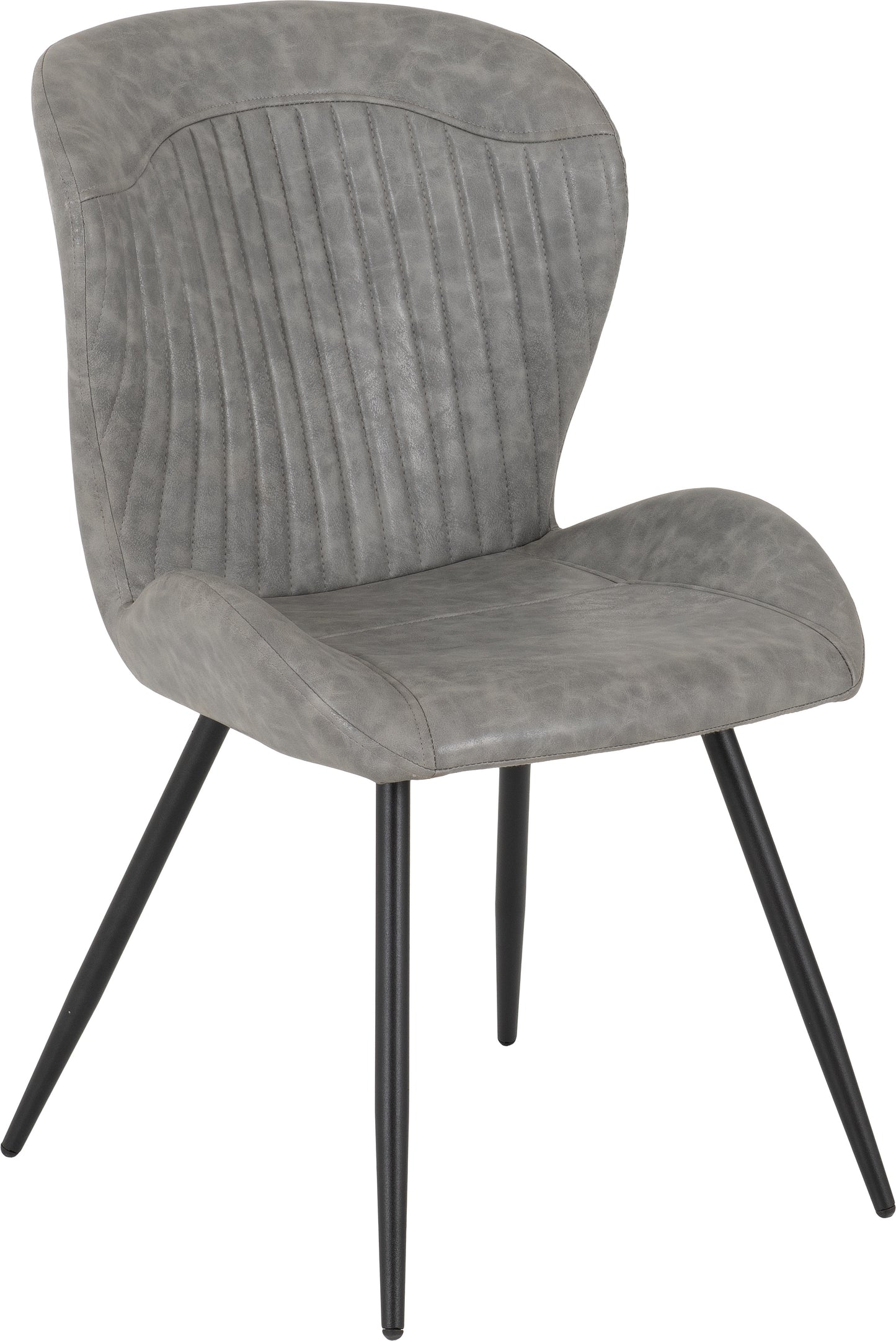 QUEBEC CHAIR (BOX OF 4) - GREY FAUX LEATHER
