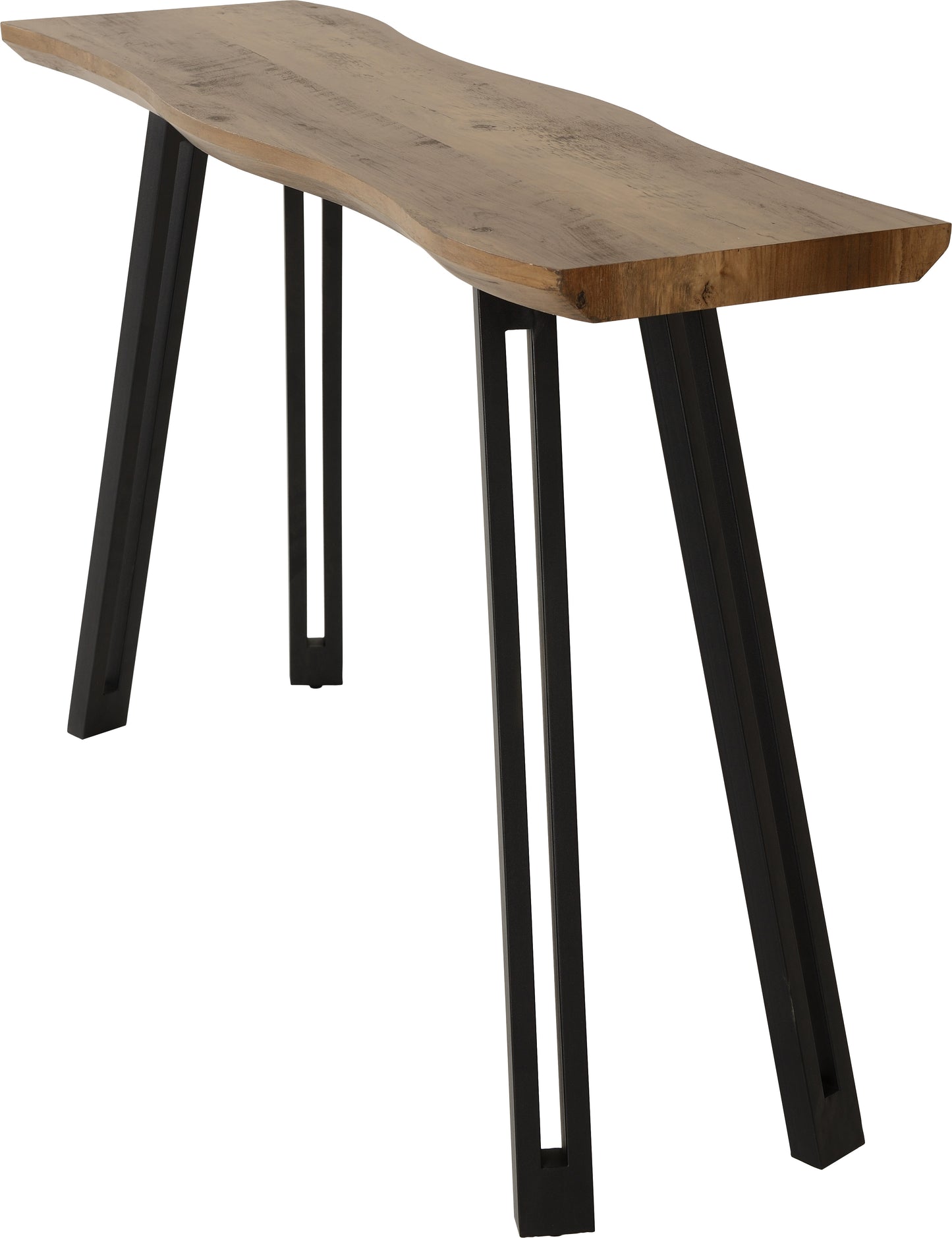 QUEBEC WAVE EDGE CONSOLE TABLE - MEDIUM OAK EFFECT/BLACK