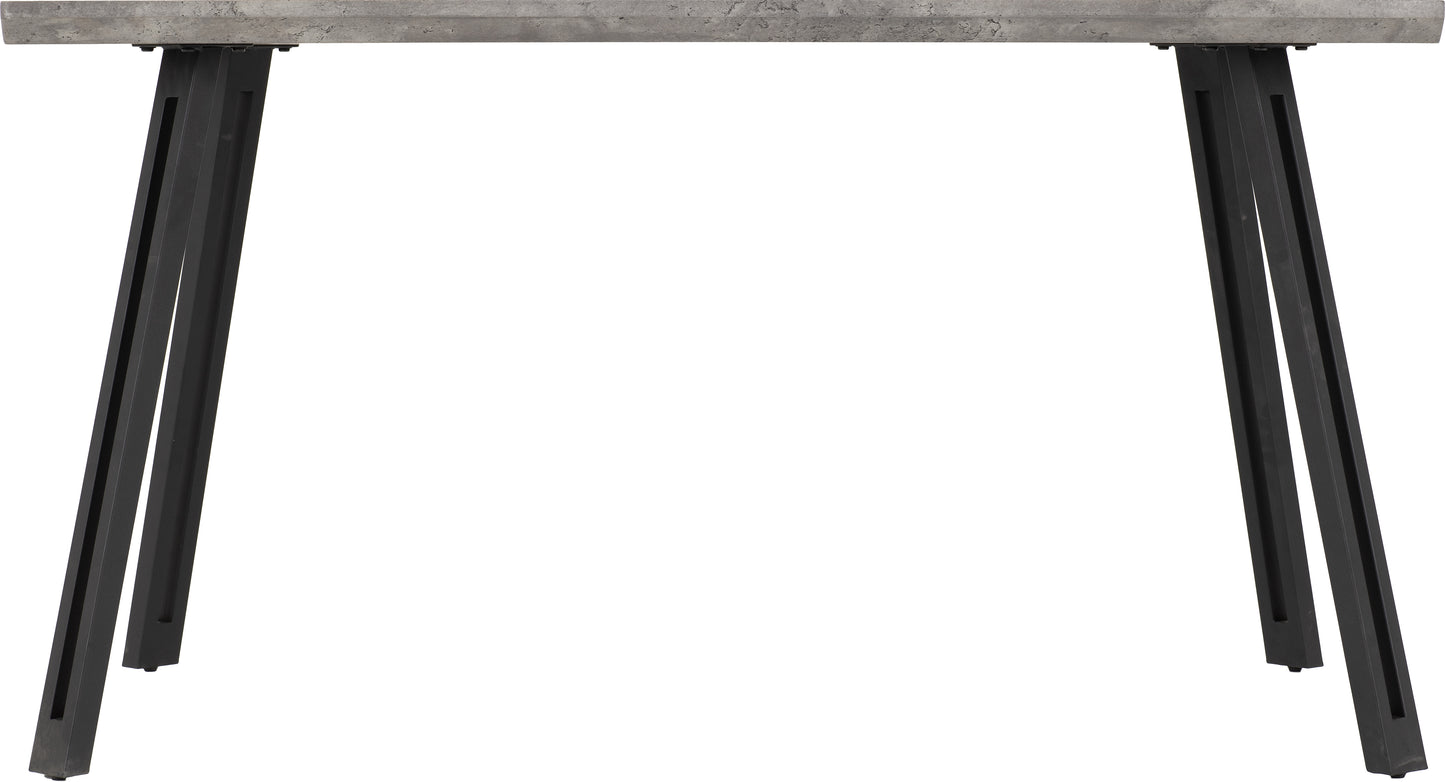QUEBEC WAVE EDGE DINING TABLE - CONCRETE EFFECT/BLACK