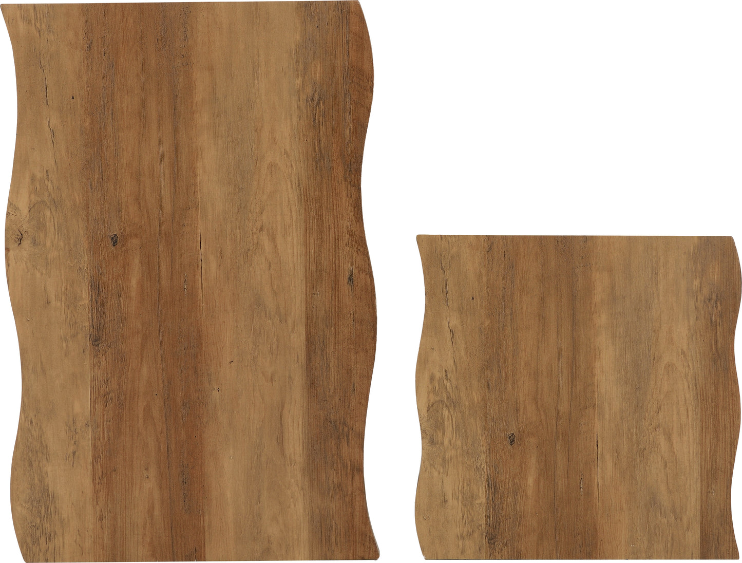 QUEBEC WAVE EDGE NEST OF TABLES - MEDIUM OAK EFFECT/BLACK