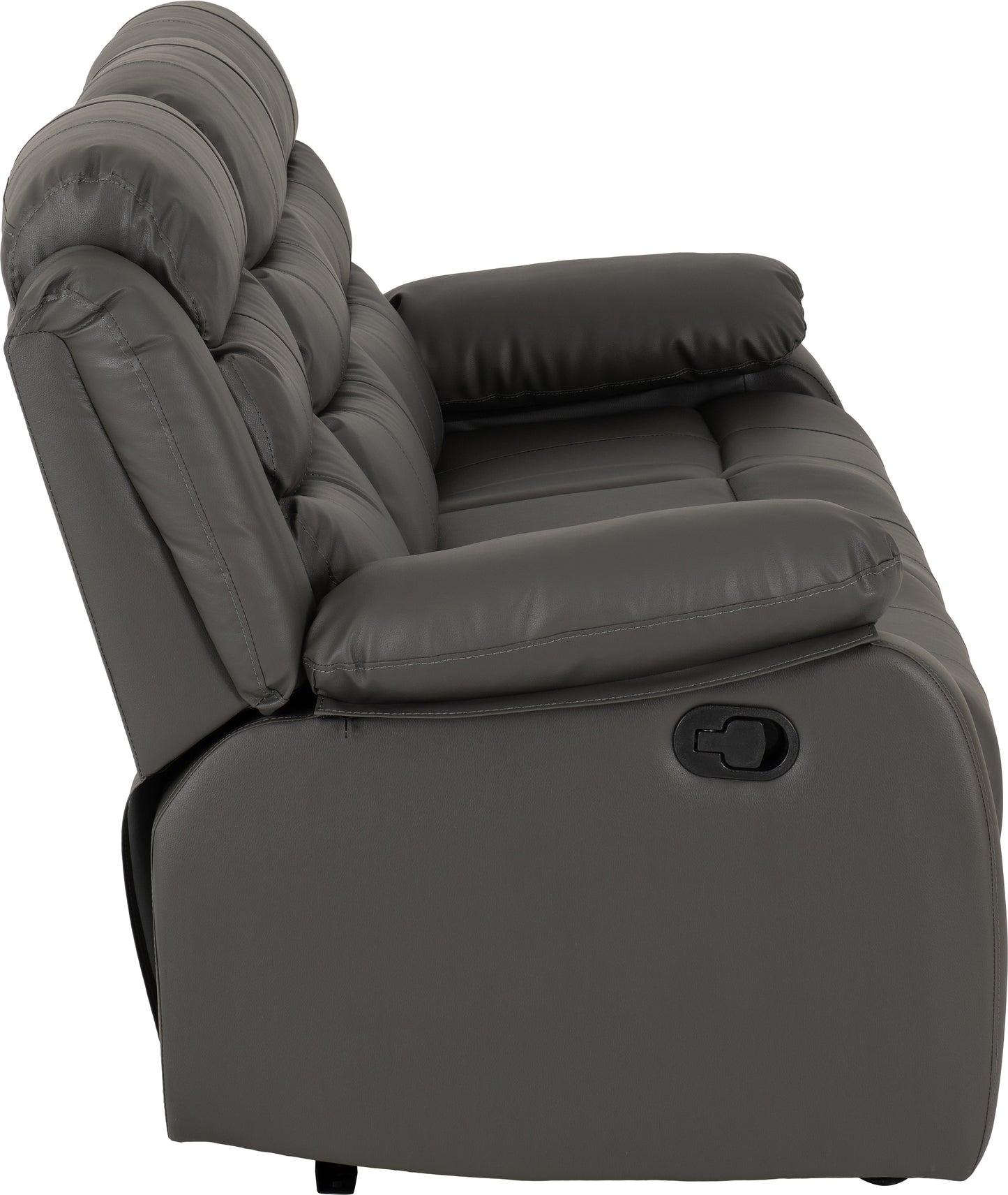 ROMA 3+2 RECLINER SUITE - GREY FAUX LEATHER