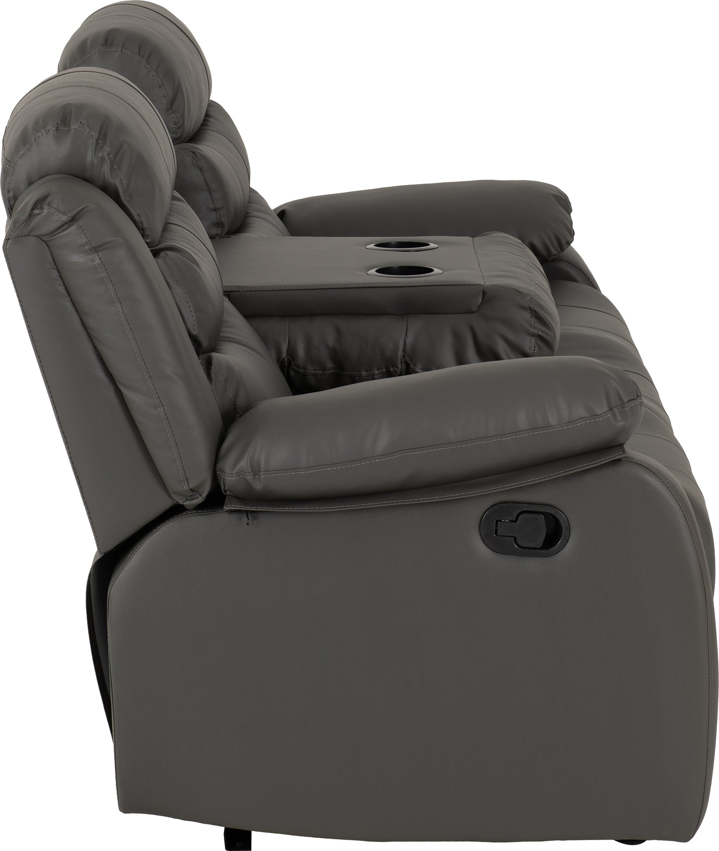 ROMA 3+2 RECLINER SUITE - GREY FAUX LEATHER