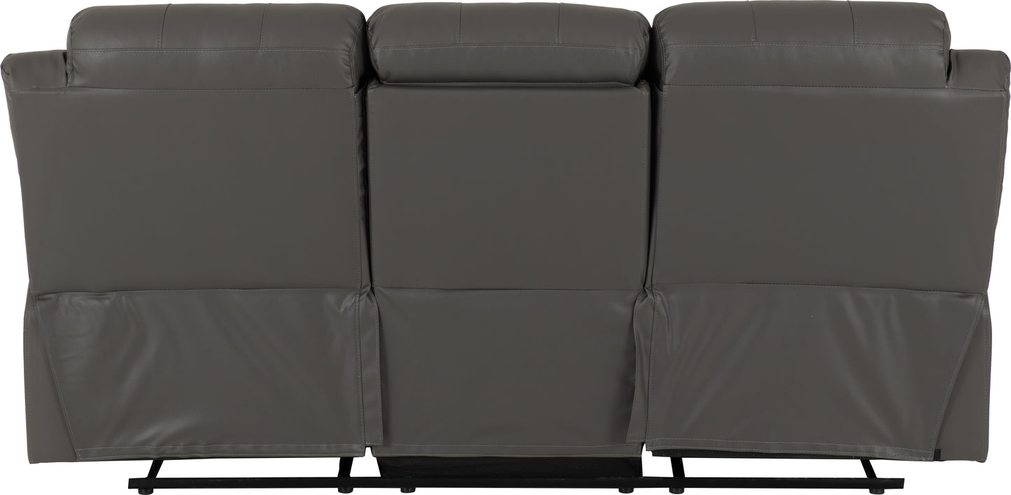 ROMA 3+2 RECLINER SUITE - GREY FAUX LEATHER