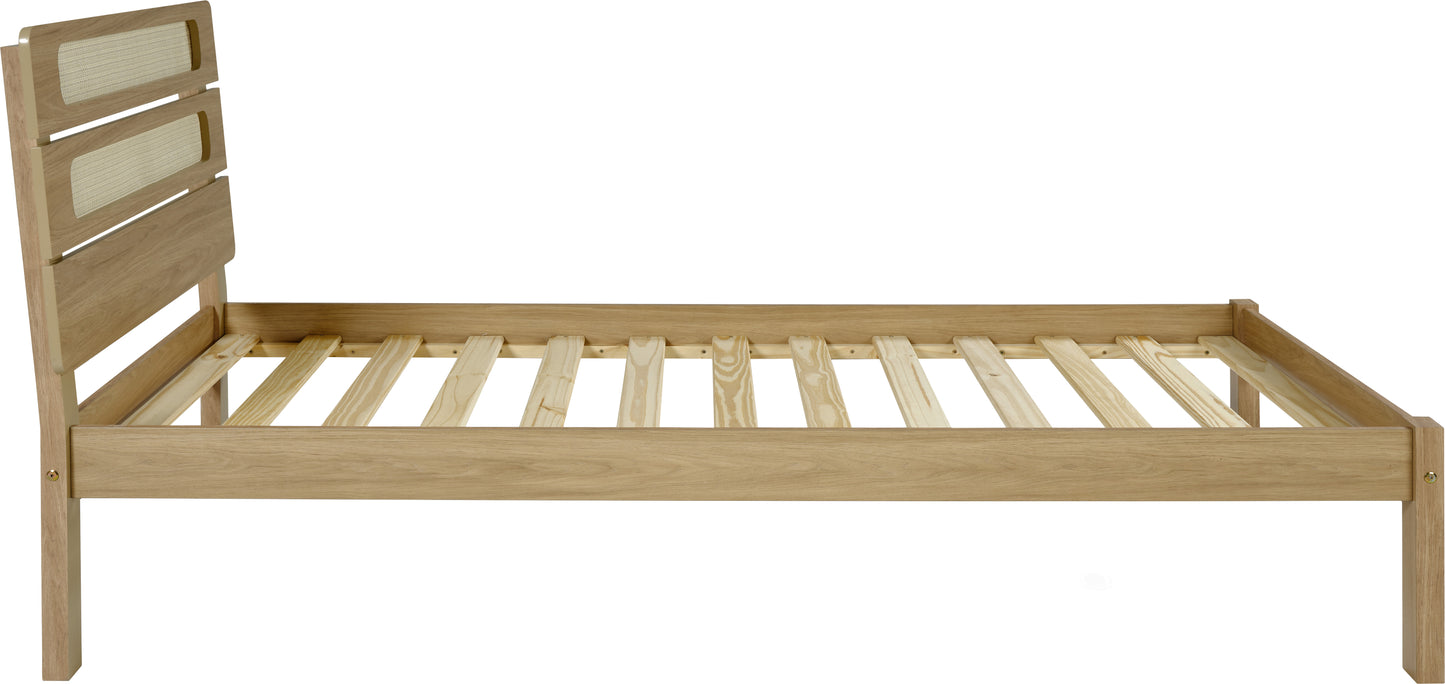 SANTANA 3' BED - LIGHT OAK/RATTAN EFFECT