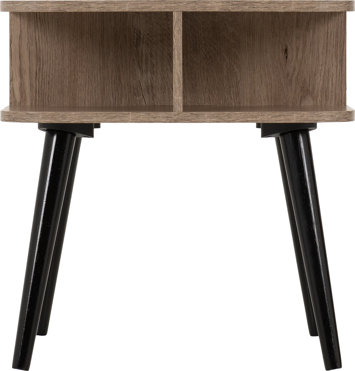 SAXTON SIDE TABLE - MID OAK EFFECT/GREY