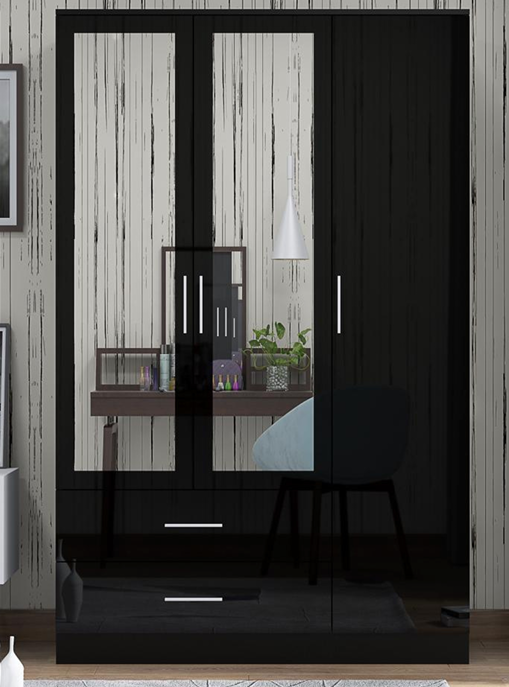 3 Door & 2 Drawer High Gloss Wardrobe