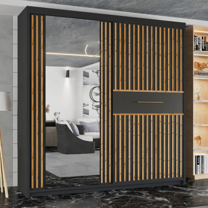 Lyllie Sliding Wardrobe Black