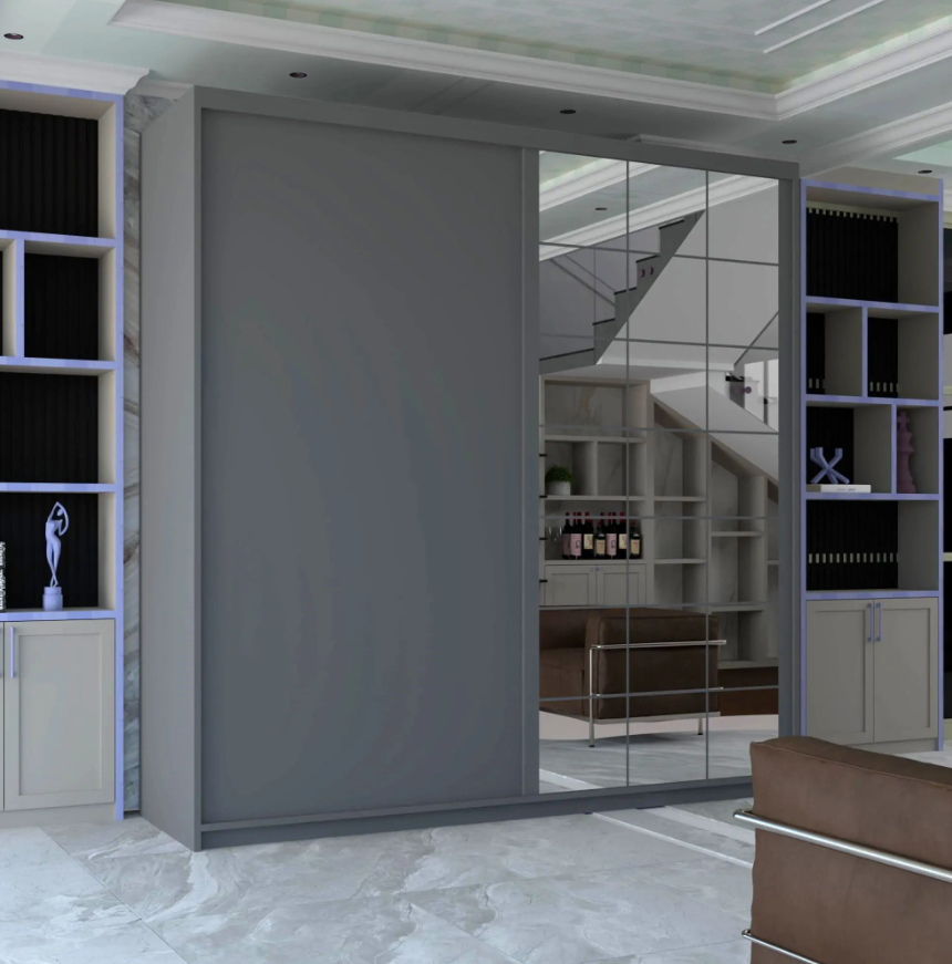 Collin Sliding Wardrobe - Grey