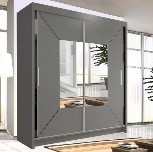 Nicole Sliding Wardrobe - Grey