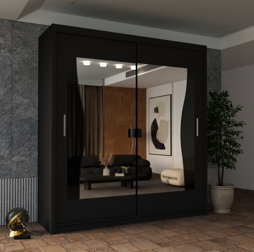 Batumi Sliding Wardrobe - Black