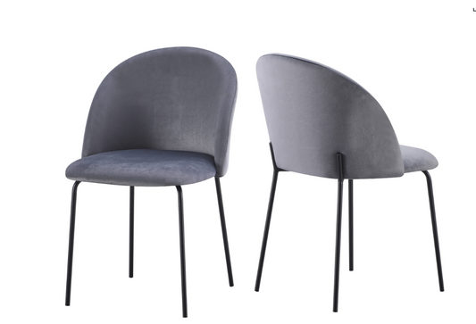 Boston Chair - Grey Velvet (Box of 4)