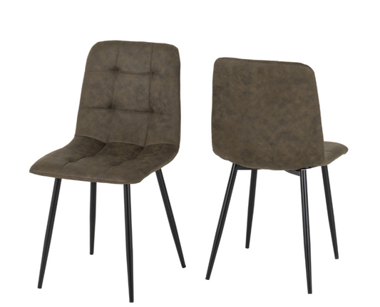 Fenton Chair - Oliver Green Suede Fabric (Box Of 4)