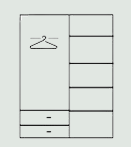 3 Door & 2 Drawer High Gloss Wardrobe
