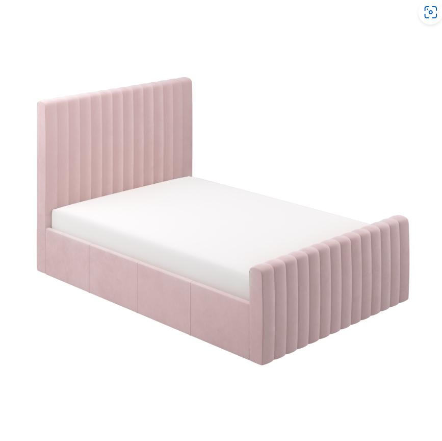 Pink Khloe Velvet Side-Lift Ottoman Bed