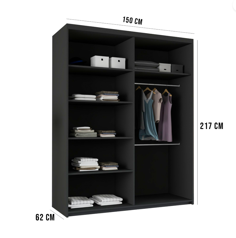 Lyllie Sliding Wardrobe Black