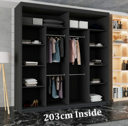 Lyllie Sliding Wardrobe Black