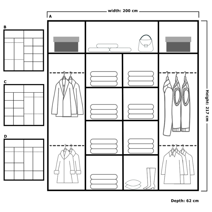 Collin Sliding Wardrobe - Black
